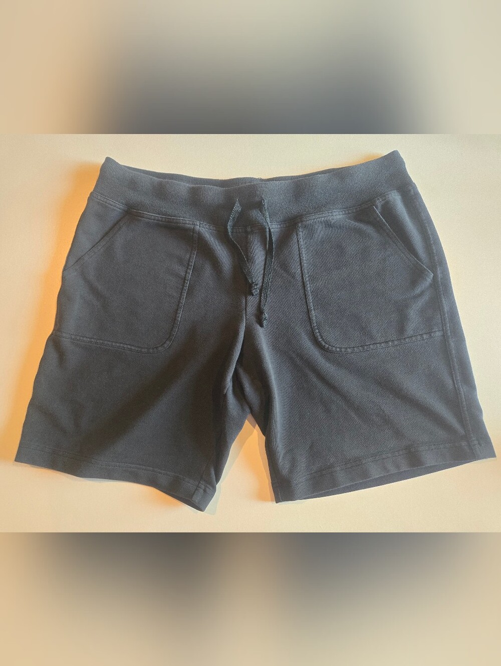 Athletic Works Black Terry Knit Drawstring Pocket Shorts